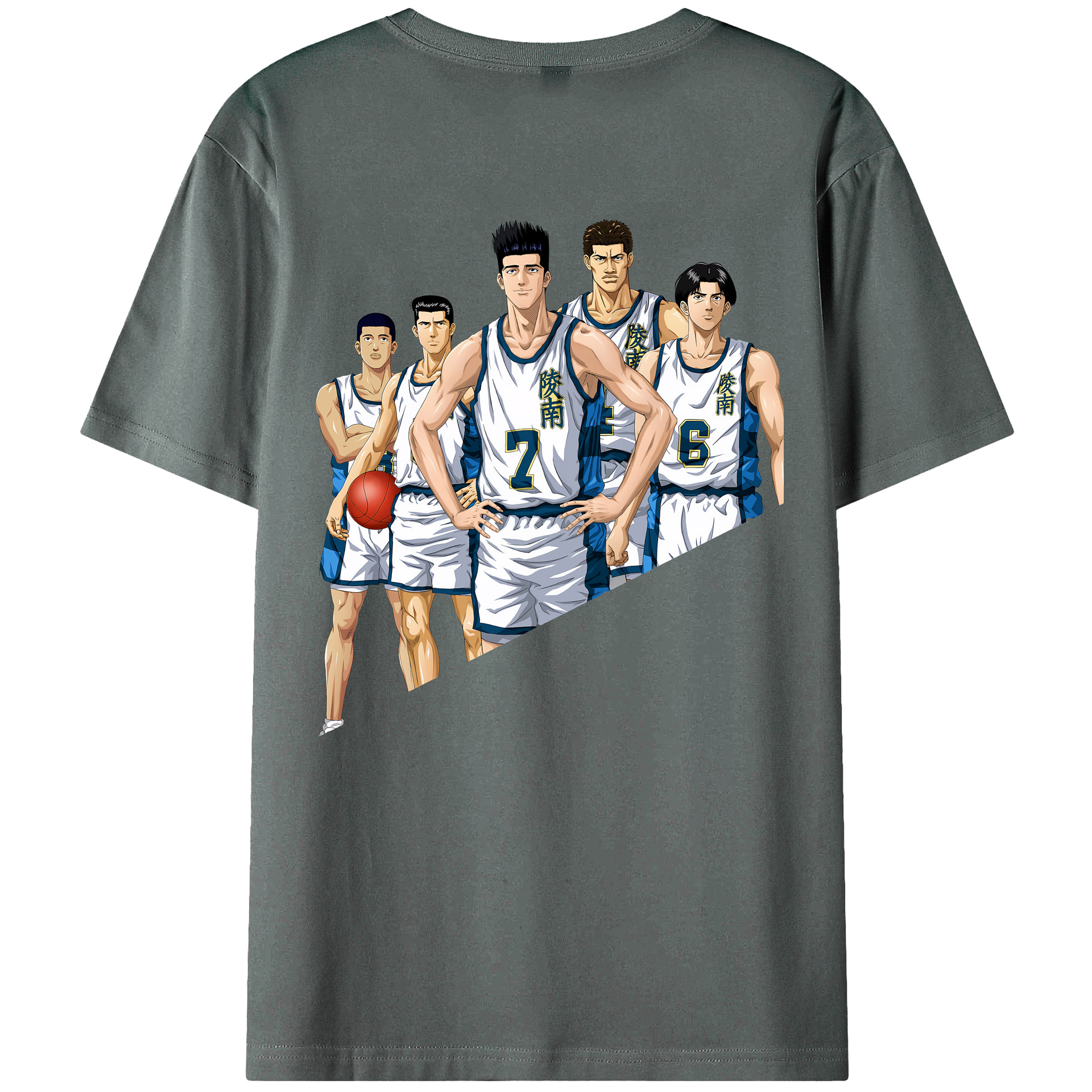 （画像用） SLAM DUNK／スラムダンク 綿100％ メンズ半袖Tシャツ（バックプリント） 通気性